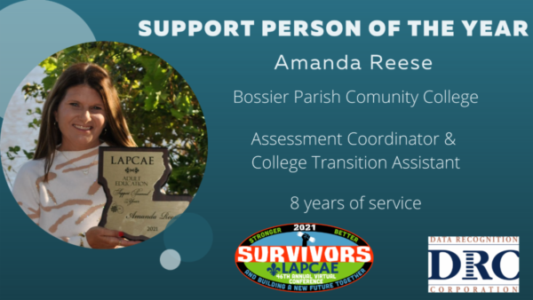 support person of the year amanda reese amanda