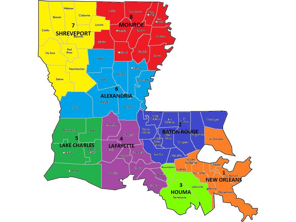 louisiana regional map